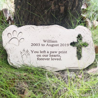 Personalized Pet Memorial Stones Resin Grave Markers Engraved - You left a paw prints on our hearts