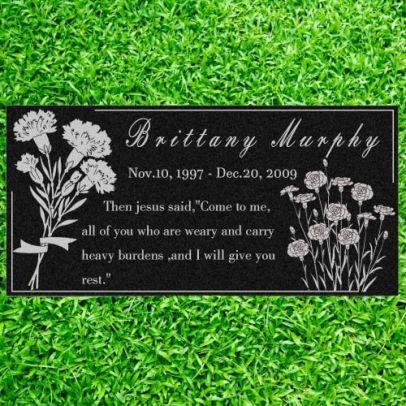 In Loving Memory of Custom Name Memorial Personalized Grave Stone Marker | Granite Plaque - Carnation