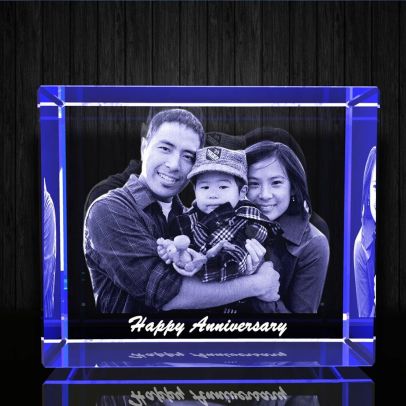 Medium 3D Crystal Portraits Rectangle Tower (3" x 3.5" x 3")