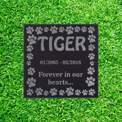 Customized Pet Memorial Stones Paw Print Granite Headstone