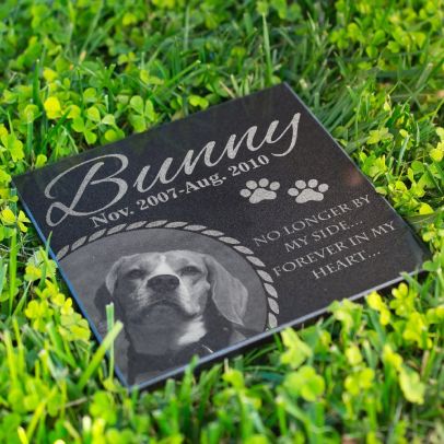 Personalized Pet Memorial Stones with Photo Headstones for Dogs Granite Grave Marker