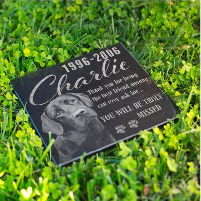 Personalized Memorial Pet Stone Granite - Engraved Headstone with YOUR Pets Photo #10