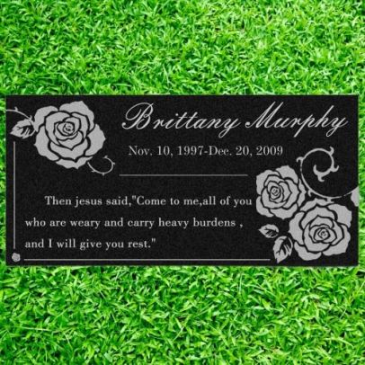 In Loving Memory of Custom Name Memorial Personalized Grave Stone Marker | Granite Plaque - Rose